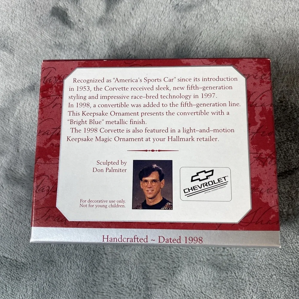 Hallmark Keepsake Ornament Christmas 1998 Corvette Convertible L1 🎄🎅